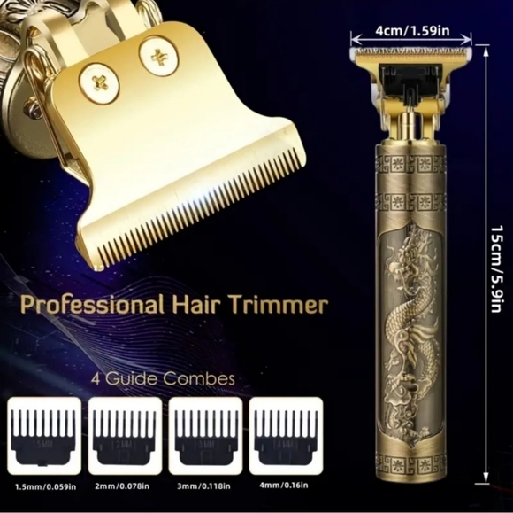 Electric Men's Zero Gap Hair Clipper USB Rechargeable Dragon Razor. - Picture 3 of 6